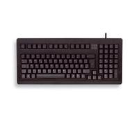 CHERRY G80-1800, disposition allemande, clavier QWERTZ, clavier filaire, clavier mécanique compact, peu encombrant, ergonomique, CHERRY MX SWITCHES, noir