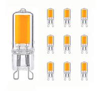 G9 LED COB haute luminosité ampoule G9 LED AC 220V ampoule remplace l'ampoule halogène G9, G9 COB Mini ampoule éclairage à 360 °, pas de stroboscope, 10 PCS (Warm light, 14 mm x 50 mm (3 W))