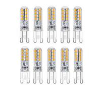 G9 LED Light Bulb 3W Equivalent to 30W Halogen Bulbs G9 LED Bulb Led G9 Bulbs G9 Socket LED Lamp No Flicker Non Dimmable 300LM AC 220-240V 10-Pack [Energy Class A+] (Color : Warm White) (Cool White