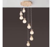 G9 Moderne Lucky Sac Lustre, Simple Lustre Salle à Manger, Lampe Hall Chambre Créative, Lampe Salon, Lampe D'Escalier Duplex, Lampe Villa, Or, Tête Unique, JZRRSLUHK, or, Disque rond à 8 têtes