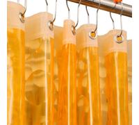 GA-Geetopia Doublure de Rideau de Douche en Plastique EVA 3D Orange - Poids léger de qualité supérieure 182,9 x 182,9 cm avec œillets métalliques antirouille et Aimant lesté