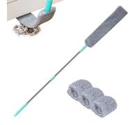Ga/p Nettoyeur de poussière, brosse plate amovible avec 3 chiffons de nettoyage, gadgets de nettoyage sous les appareils, plumeau en microfibre ga/p pour canapé, lit, meubles bas
