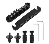 GA102 Roller Bridge for Electric Guitar | Metal Bridge Set with Tailpiece | Smooth Tuning Stability for Enhanced Sound | Includes Wrench for Easy Installation (Black)