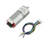 GA25-370 Moteur à encodeur 12 V CC avec engrenages de réduction entièrement métalliques et bobine en cuivre pur pour robotique, moteurs de voiture, voitures d'équilibre, imprimantes, plates-formes de