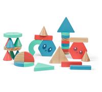 GA521 Lot de 38 Blocs de Construction en Bois de différentes Formes - Jouet de Construction créatif pour Enfants à partir de 3 Ans - Favorise la motricité et l'imagination
