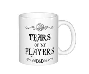 GAAGNMD Tasse à café en céramique blanche avec inscription « Dungeons and Dragons » - Motif larmes de mes joueurs - 325 ml - Blanc