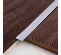 Gaahing aluminium T moulage bande de transition de plancher, T moulage pour plaques de plancher stratifié, vinyle plancher de transition, caoutchouc de transition (3 pièces x 0,9 m x 2 cm, argent mat)