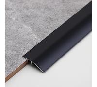 Gaahing Bande de seuil de transition de plancher en aluminium, comble l'écart entre 0,5 et 1,2 cm pour porte, seuil, transition carrelage/stratifié (0,9m x 43mm, Noir mat)