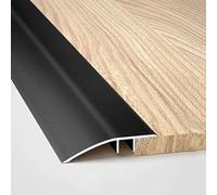 Gaahing Bande de transition en aluminium pour stratifié et moquette - Étanche - Ne se déforme pas - Noir, L 115 cm