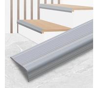 Gaahing Marchepied d'escalier en vinyle antidérapant - Décollez et collez - Garniture moulée pour une utilisation en intérieur (5 m, gris)