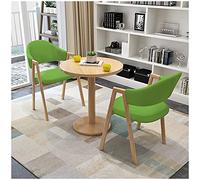 GAAHRQQQ 1 table, 2 chaises en cuir PU, bureau, 4s, magasin de voiture, hôtel, hall d'entrée, petite table ronde de balcon, 60 cm, salon de thé, salon (couleur : gris) (vert)