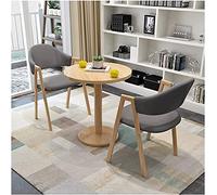 GAAHRQQQ 1 table, 2 chaises en cuir synthétique, bureau, 4s, magasin de voiture, hôtel, hall d'entrée, petite table ronde de 60 cm, salon de thé, salon, cinéma (couleur : gris)