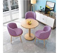 GAAHRQQQ 1 table 3 chaises café table de loisirs cuisine chambre à coucher dessert magasin bureau salle de réunion hôtel salle de réception siège en coton (couleur : marron) (violet)