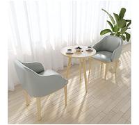 GAAHRQQQ 1 table et 2 chaises chaise en cuir PU 60 cm petite table ronde salon de beauté café cinéma salle de billard 4S magasin de voiture (couleur : bleu) (gris)