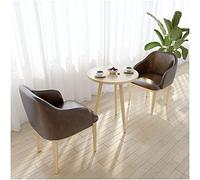 GAAHRQQQ 1 table et 2 chaises chaise en cuir PU 60 cm petite table ronde salon de beauté café cinéma salle de billard 4S magasin de voiture (couleur : bleu) (marron)