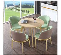 GAAHRQQQ 1 table et 4 chaises, chaise en coton et lin, table de 80 cm, table en bois massif, 4s magasin de voiture, magasin de vêtements (couleur : style B) (style F)