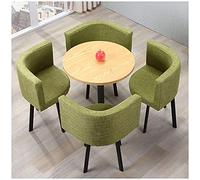 GAAHRQQQ Café Salle de conférence Salon 4S Magasin de voiture Salon de beauté Coton et lin Table ronde 60 cm Meubles de maison (couleur : marron) (vert)