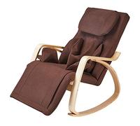 GAAHRQQQ Chaise à bascule électrique confortable avec fonction de chaleur pour extérieur, salon, chaise de relaxation avec coussin en tissu de coton, marron