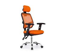 GAAHRQQQ Chaise de bureau chaise de bureau à domicile design ergonomique appuie-tête réglable et accoudoir pivotant en tissu maille chaise de travail support dorsal (couleur : orange) (orange) (orange
