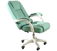 GAAHRQQQ Chaise de bureau ergonomique inclinable en cuir PU à dossier haut de style course Beacapacité : 150 kg (sans repose-pieds) vert (couleur : beige) (vert)