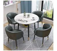 GAAHRQQQ Chambre Hôtel Salon de thé Ensemble de meubles de bureau Table ronde 80 cm Hôtel Balcon Café Magasin de vêtements Boutique de boissons (couleur : kaki) (gris foncé)