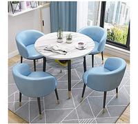 GAAHRQQQ Ensemble de meubles de bureau simples et décontractés 80 cm, table ronde, hôtel, balcon, café, magasin de vêtements, magasin de boissons, cuisine (couleur : kaki) (bleu ciel)