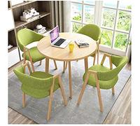 GAAHRQQQ Ensemble table et chaises rondes de 80 cm - Meubles de salon - Chaise en lin - Balcon - Cuisine - Bureau - Restaurant occidental