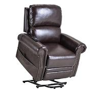 GAAHRQQQ Fauteuil inclinable à moteur unique pour personnes âgées avec mécanisme d'inclinaison contrôlé par 2 touches jusqu'à 136 kg Marron foncé