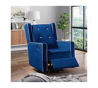 GAAHRQQQ Fauteuil inclinable manuel pivotant à bascule simple avec accoudoirs, repose-pieds, pivotant à 360° et bascule pour salon, chambre à coucher