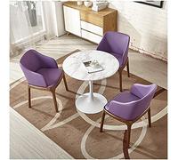 GAAHRQQQ Table ronde pour repos, chambre à coucher, hôtel, bibliothèque, café, magasin de vêtements, chaise en cuir PU, personnalité et créativité (couleur : jaune, taille : 90 cm) (violet 80 cm)