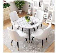 GAAHRQQQ Tables et chaises de café, balcon, bureau, bibliothèque, maison, restaurant, réception de beauté, rangement à plusieurs niveaux, table ronde de 80 cm (couleur : bleu) (blanc)