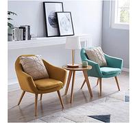 GAAHRQQQ Tables et chaises en bois massif Fauteuil de réception de bureau 50 cm Table ronde Chambre à coucher Terrasse Table de loisirs Hôtel Salon de beauté bibliothèque (couleur : gris+blanc) (jaune
