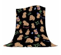 Gaakvrr Capybaras Couverture Capybara en peluche pour chambre à coucher, canapé, enfants et adultes, toutes saisons, 150 x 200 cm