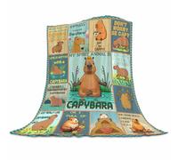 Gaakvrr Couverture Capybara Cadeau pour Filles Garçons Enfants Amateurs d'Animaux Couverture en Flanelle Douce Mignonne Capybara, Couverture Capybara pour Canapé Sofa Chambre Camping Voyage 100x130cm
