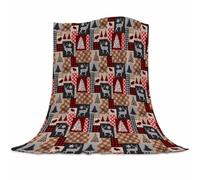 Gaakvrr Couverture de Noël en flanelle polaire super douce - Décoration de vacances festive, motif renne, flocon de neige/sapin de Noël - Cadeau confortable 100 x 130 cm