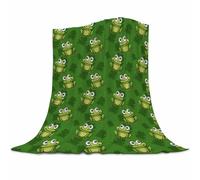 Gaakvrr Couverture grenouille mignonne - Couverture en flanelle pelucheuse pour lit, canapé, chaise - Vert - 150 x 200 cm - Cadeau grenouille pour femmes, filles - Anniversaire, décoration de Noël