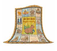 Gaakvrr Couverture Mignonne Capybara, Couvertures Capybara en Flanelle, Couvre-lit Confortable et Léger en Peluche, Idéal pour les Cadeaux pour Enfants, Garçons, Filles, Canapé, Fauteuil, Chambre