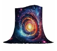 Gaakvrr Couverture polaire motif galaxie spatiale, motif système solaire, 100 x 130 cm, multicolore