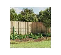 vidaXL Clôture en treillis métallique avec bride vert 1x10 m