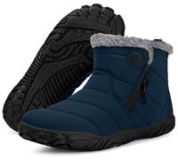 Gaatpot Barefoot Bottes Homme Bottines de Neige Chauds Chaussures d'hiver Larges pour Pieds Nus Antidérapant Blu_scuro 46