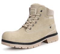 Gaatpot Bottes Hiver Femme Chaussures de Randonnee Chaudes Mode Bottines de Neige Lacets,Marron café D,EU38