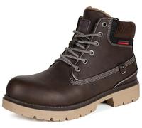 Gaatpot Bottes Hiver Homme Femme Chaussures de Randonnee Chaudes Mode Bottines de Neige Lacets,Marron foncé D,EU43