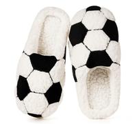 Gaatpot Chausson Peluche Pantoufle Femmes Homme Hiver Chaude Chaussures Maison Créatifs à Motif Ballon,Football blanc,40/41(270)