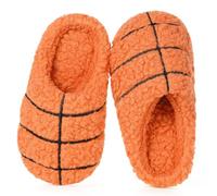 Gaatpot Chaussons de Maison Enfant Fille Pantoufles en Peluche Coton Garcon Chaussures Chaudes Doublés Thème des Ballon Hiver d'Intérieur Basketball_Orange 24/25(170)
