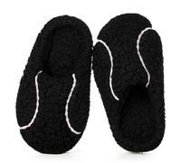 Gaatpot Chaussons de Maison Enfant Fille Pantoufles en Peluche Coton Garcon Chaussures Chaudes Doublés Thème des Ballon Hiver d'Intérieur Baseball_Noir 24/25(170)