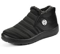 Gaatpot Chaussure Hiver Femme Bottes de Neige Imperméable Bottines avec Doublure Chaud Fourrure,noir,EU41