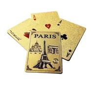 GABANA Jeux de Cartes Poker - Étanches en Plastique D'orée Paris Nouveauté Jeu de Cartes 54, Playing Cards