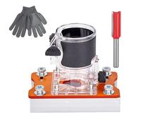 Gabarit 2 en 1 pour défonceuse et rainureuse, guide en aluminium, réglable, avec fraise et gants. (B)
