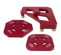 Gabarit à chanfreiner pour le travail du bois - Lot de 3 modèles à rayon d'angle rond en d'aluminium | Accessoires pour toupie | Guide de routage d'angle pour le travail du bois, rouge