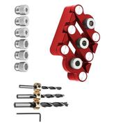 Gabarit à double alignement pour le travail du bois - Guide de perçage en aluminium pour un positionnement précis des chevilles - Gabarit de positionnement multi-trous